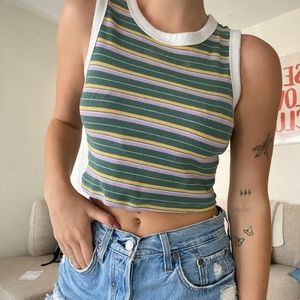 Striped Cropped Tank